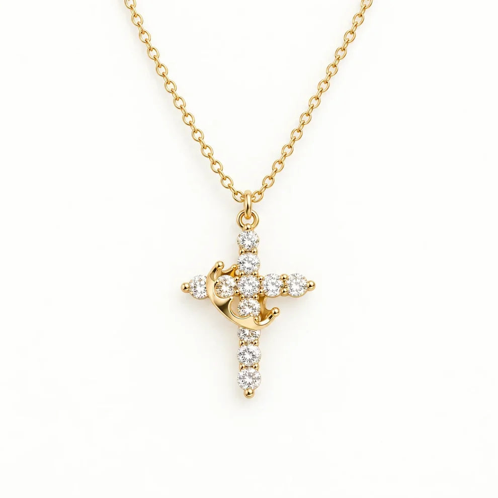 Crown Cross Necklace