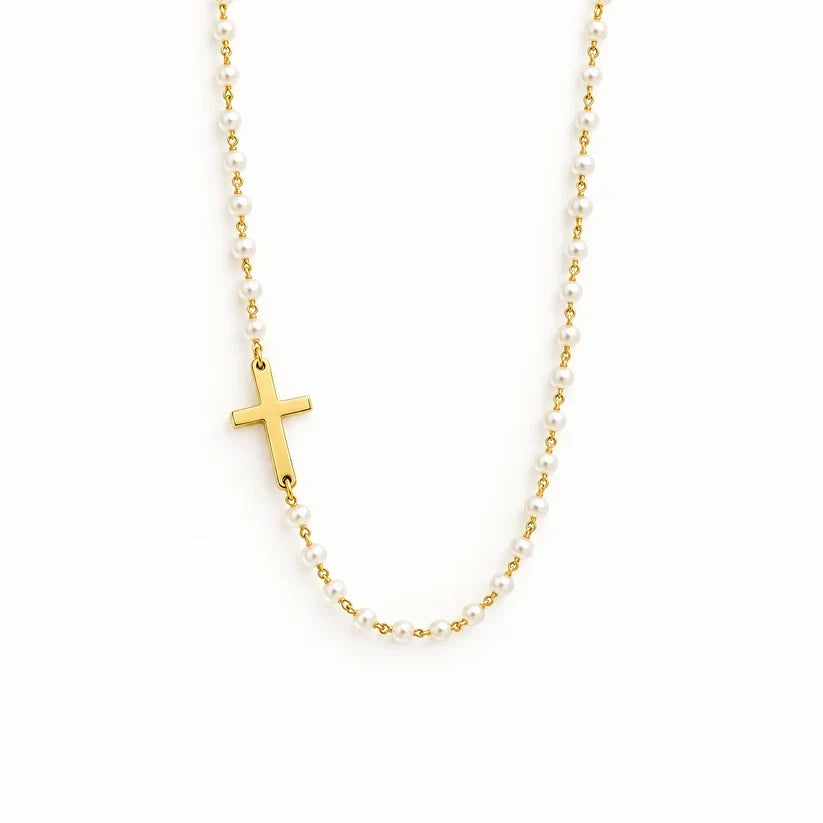 Pearl Cross Necklace